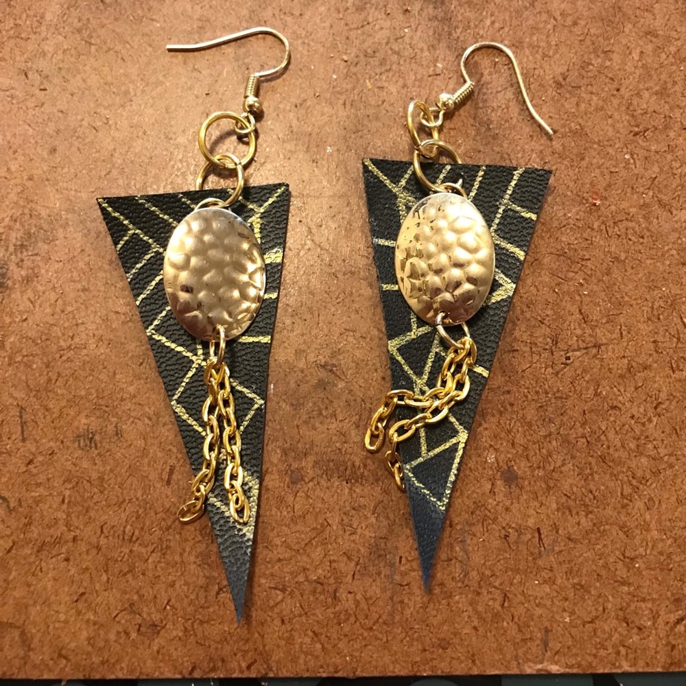 Handmade leather earrings